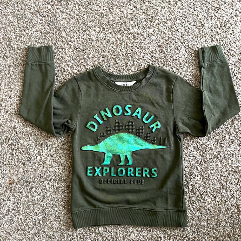 H&M long sleeves shirt for boys  6-8 Y dark green